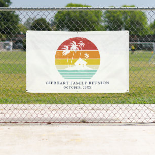 Beach House Palm Trees Family Reunion Custom Banner
