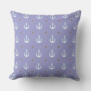 beach house pattern of anchors cushion