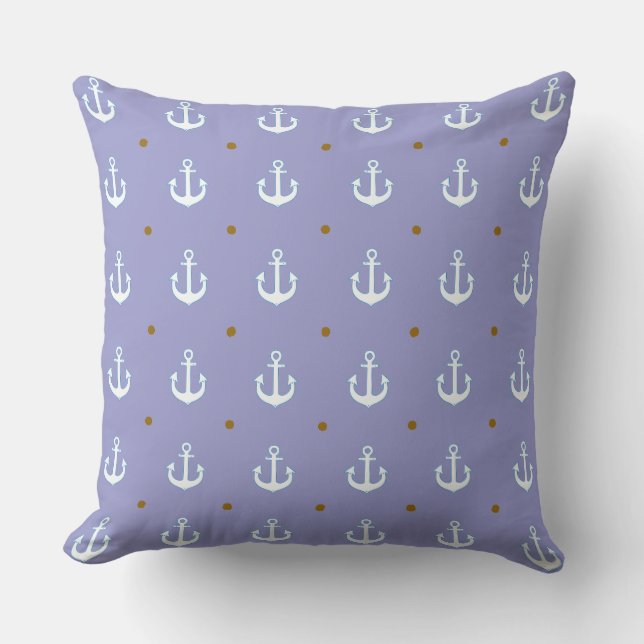 beach house pattern of anchors cushion (Front)
