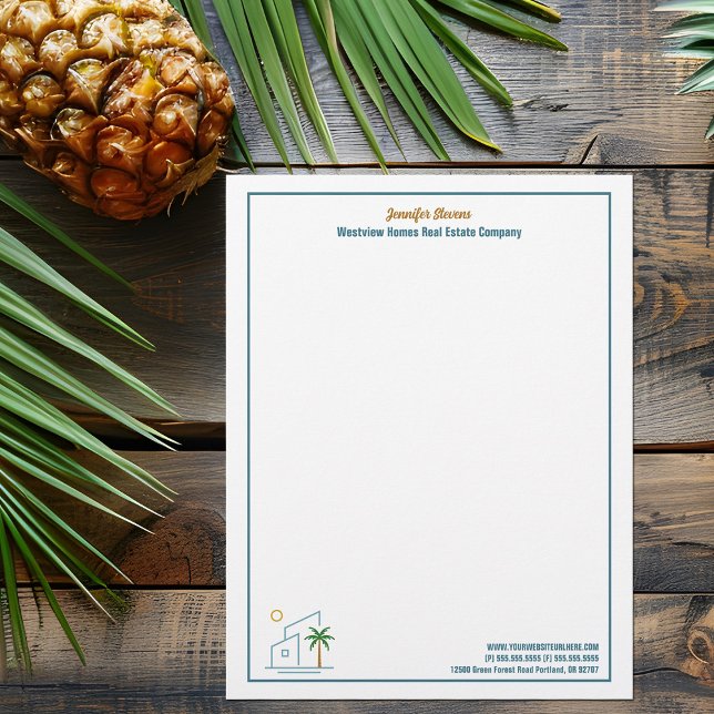 Beach House Real Estate Company Custom Realtor Custom Letterhead (Creator Uploaded)