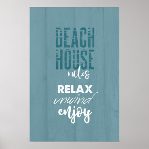 Beach House Rules Relax Unwind Enjoy   Poster