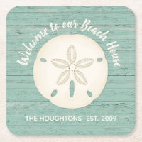 Beach House Sand Dollar Paper Coaster