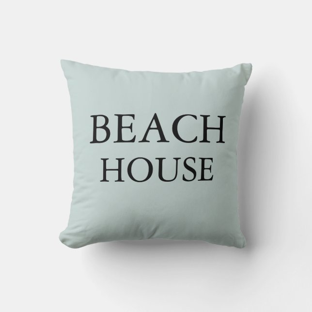 Beach House Sea Salt Throw Pillow (Front)