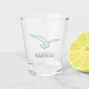 Beach House Seagull Aqua Blue ID623 Shot Glass