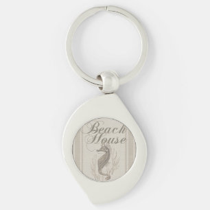 Beach House Seahorse Seashore Key Ring