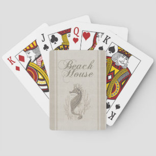 Beach House Seahorse Seashore Playing Cards