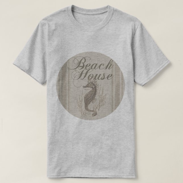 Beach House Seahorse Seashore T-Shirt (Design Front)