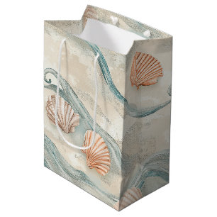 Beach House Seashell Pattern Medium Gift Bag