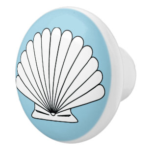 Beach House Seashell Turquoise Door Knob