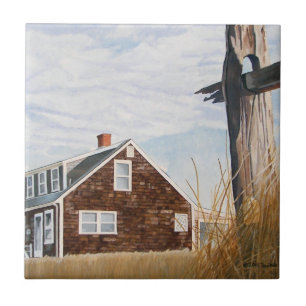 Beach House Sunrise Ceramic Tile