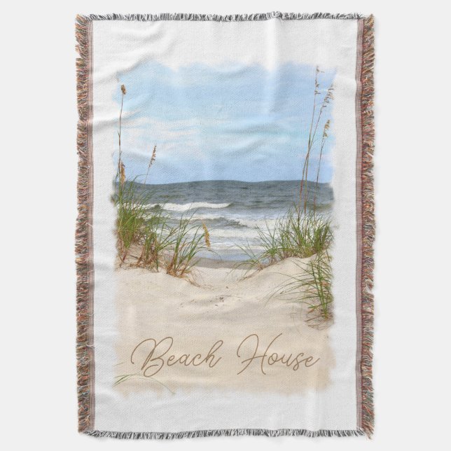 Beach House Throw Blanket (Front Vertical)