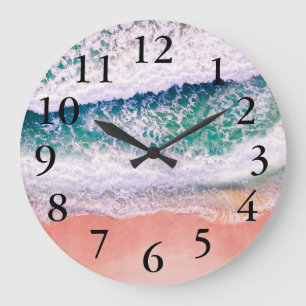 Beach House Tropical Photo Personalised Large Clock