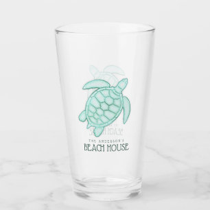 Beach House Turtle Aqua Blue ID623 Glass