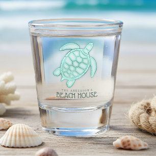 Beach House Turtle Aqua Blue ID623 Shot Glass