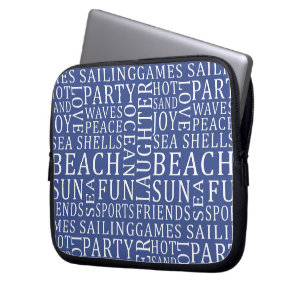 Beach House Typography laptop sleeves