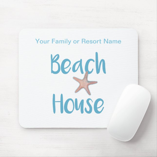 Beach House Typography Mouse Pad (With Mouse)