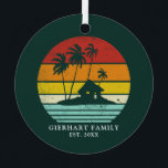 Beach House Vacation Family Reunion Christmas Metal Tree Decoration<br><div class="desc">Customise these camping retro designs for your beach or lake house by adding your family name or custom text, and year. I hope it’s not just about the cool design that caught your eye but the fact you’ll never find it in a department store rather makes this unique for you...</div>