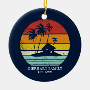 Beach House Vacation Family Reunion Nautical Ceramic Ornament