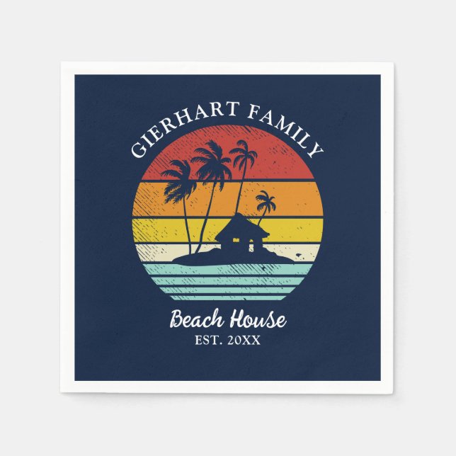 Beach House Vacation Family Reunion Nautical Napkin (Front)
