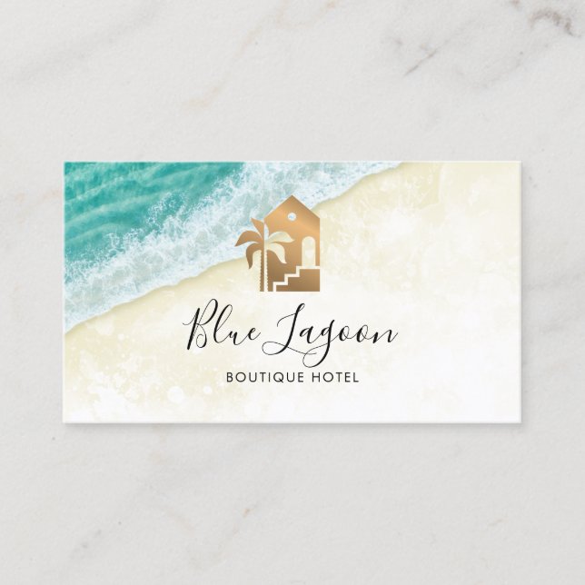 beach house vacation rental bed and breakfast palm business card (Front)