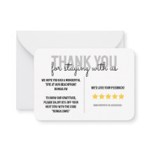 Beach House Vacation Rental Guest Thank You Card