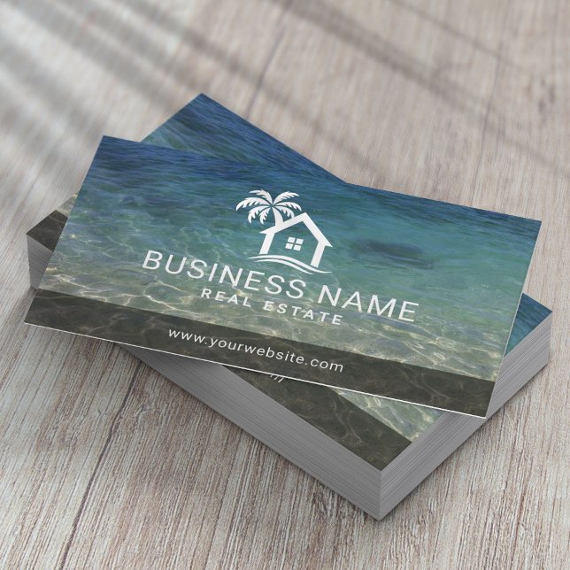 Beach House Vacation Rental Real Estate Agent  Business Card (Creator Uploaded)