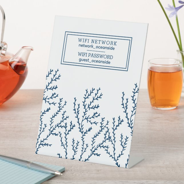 Beach House Vacation Rental WIFI Guest Information Pedestal Sign (In SItu)