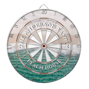 Beach House Waves Family Name Dartboard