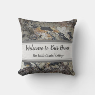 Beach House Welcome Driftwood Photo Coastal Nature Cushion