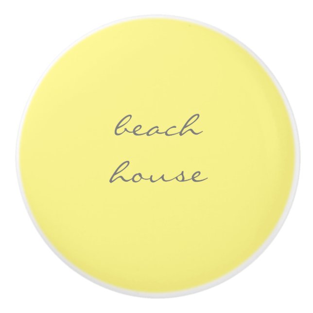 Beach House Yellow Grey Grey Stylish Classy Cool Ceramic Knob (Front)