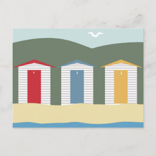 BEACH HOUSES ART POSTCARDS