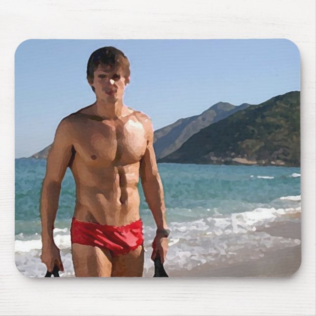 Beach Hunk Mouse Pad (Front)