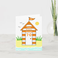 Beach Hut 70th Card