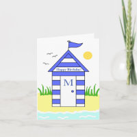 Beach Hut Blue Card
