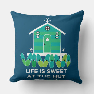 Beach Hut Hut Owners Latte Mug Serving Tray Cushion