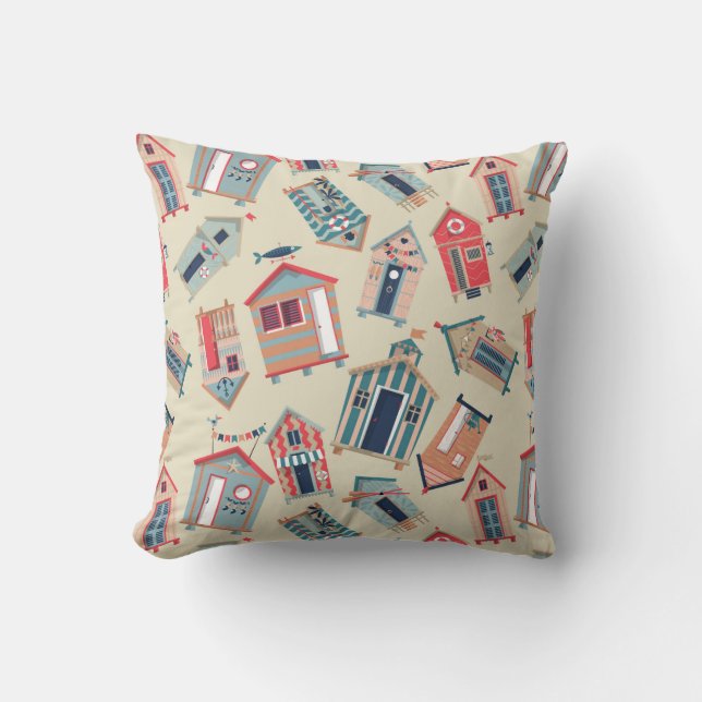 Beach Hut Pattern Cushion (Front)