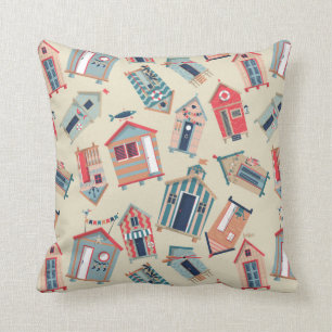 Beach Hut Pattern Cushion