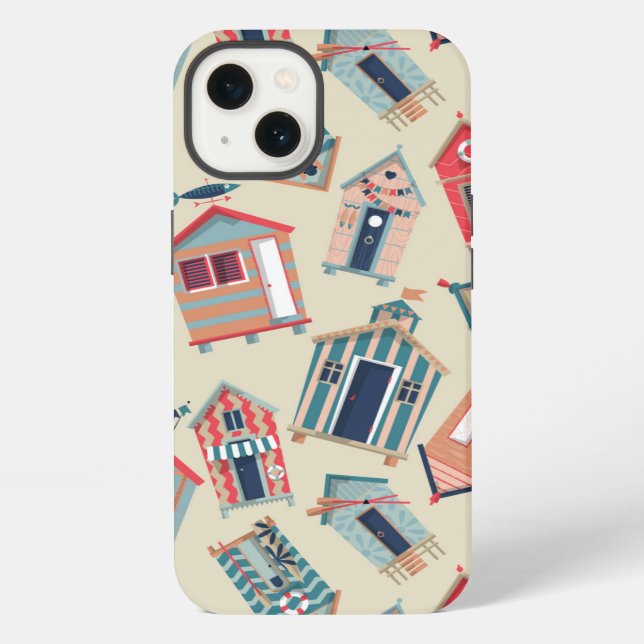 Beach Hut Pattern iPhone Case (Back)