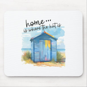 Beach Hut Sweet Home Quote Summer Vacation Mouse Pad