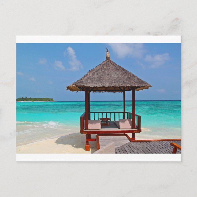 beach hut tropical paradise peace relax remote postcard (Front)