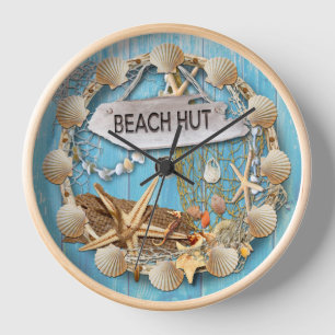Beach Hut Wall Clock