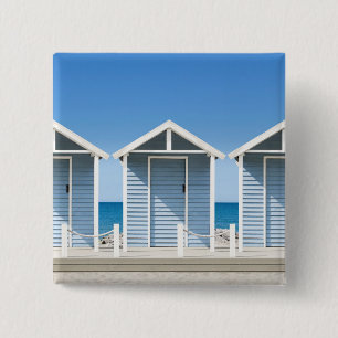 Beach Huts 2 15 Cm Square Badge