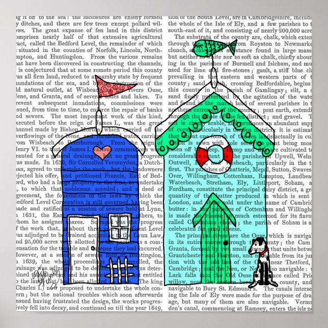 Beach Huts 2 Illustration Poster (Front)
