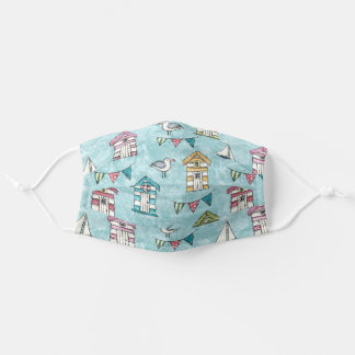 Beach Huts and Bunting Pattern Cloth Face Mask