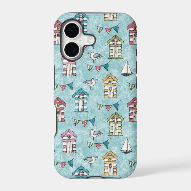 Beach Huts and Gulls Pattern (Back)