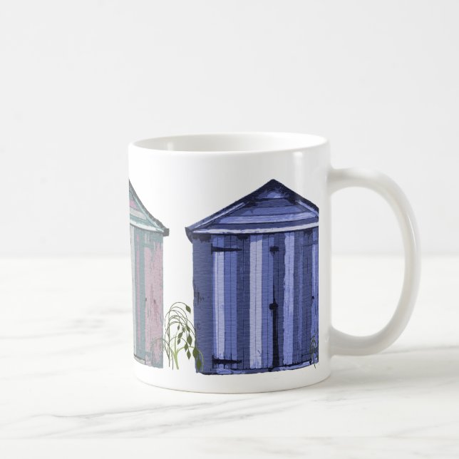 Beach Huts Art Coffee Mug (Right)