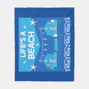 Beach Huts   Beach Homes   Surfing   Sea Wooden Bo Fleece Blanket
