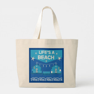 Beach Huts Beach Homes Surfing Sea Wooden Bo Large Tote Bag