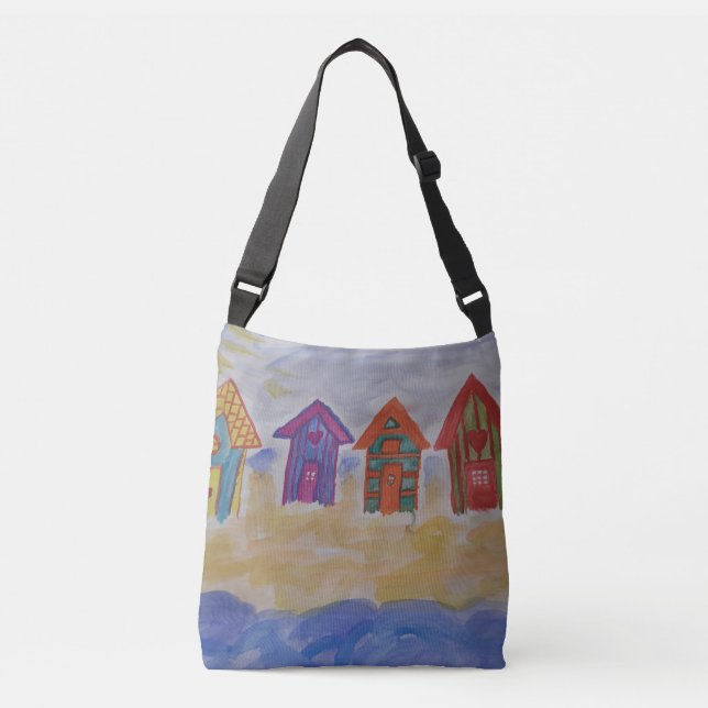 Beach Huts Crossbody Bag (Front)
