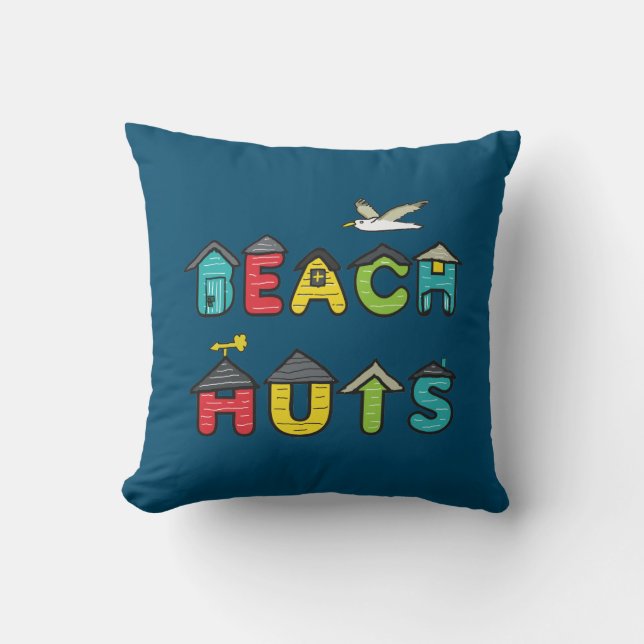 Beach Huts Cushion (Front)